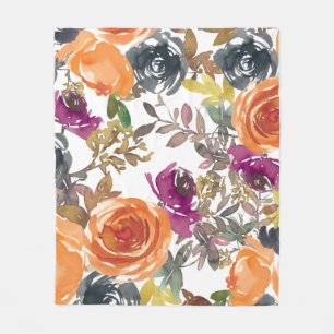 Floral Curtains Fleece Blanket