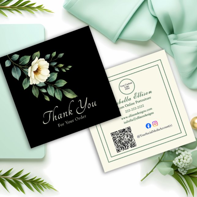 Floral Custom Business "Thank You" Insert Card (Creator Uploaded)