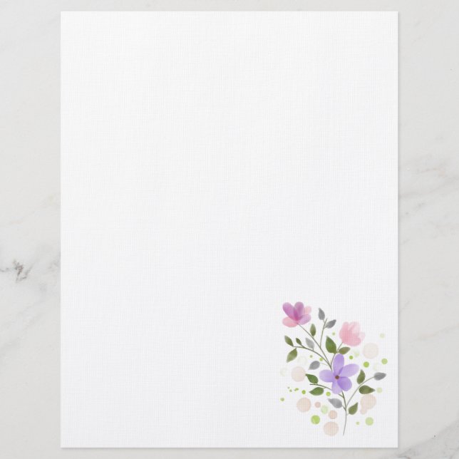 Floral Custom Letterhead (Front)