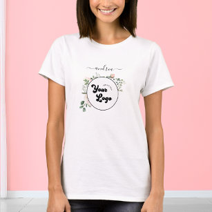 Floral Custom Logo Business Salon Hairstylist  T-Shirt