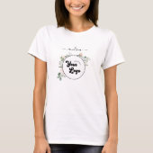 Floral Custom Logo Business Salon Hairstylist  T-Shirt (Front)