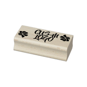 Floral Custom Logo Rubber Stamp