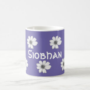 Floral Custom Name Purple Coffee Mug