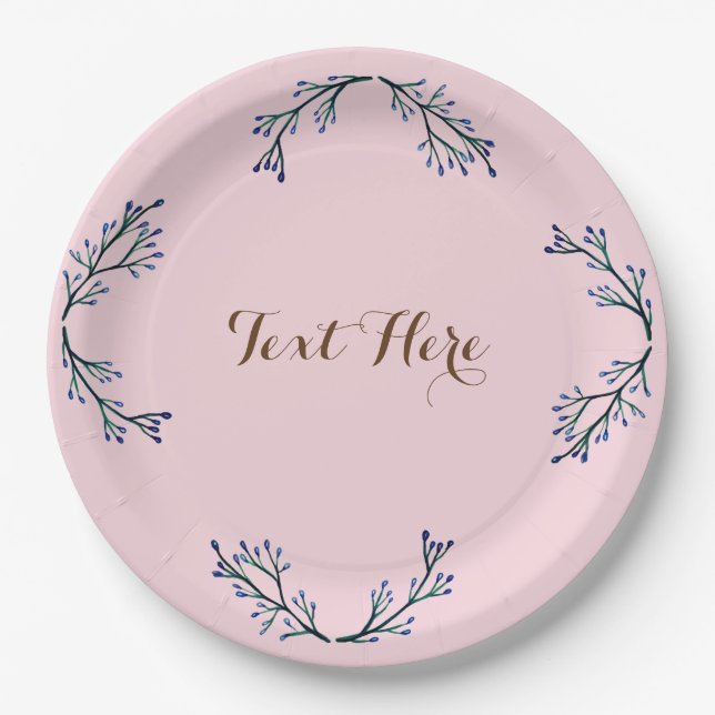Floral Custom Paper Plates (Front)