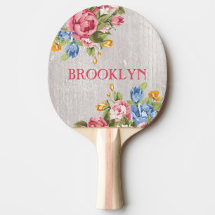 Floral Custom Personalised Ping Pong Paddle