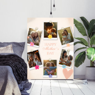 Floral Custom photos Mother`s Day Poster