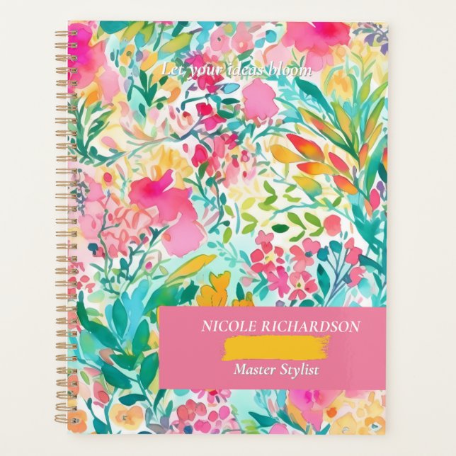 Floral Custom Planner for Work or School  (Front)