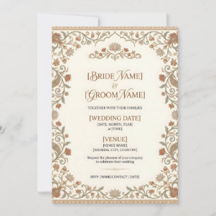 Floral Customisable Indian Wedding Invitation