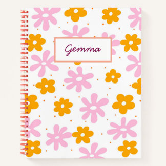 Floral Customisable Name Notebook