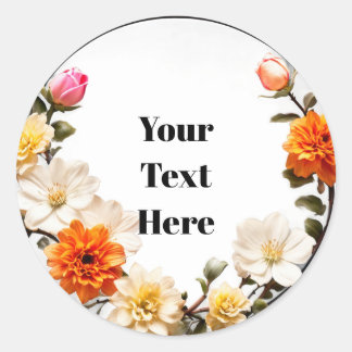 Floral Customisable Sticker Party/Weddings