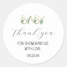 Floral Cute Baby Shower Thank You Favour 
