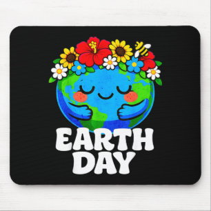 Floral cute earth day month 2026 toddler girls kid mouse pad