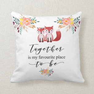 Floral Cute Foxes Together is my Favourite Cushion