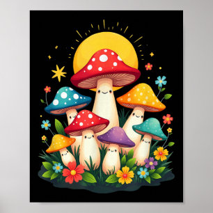Floral Cute Mushroom Fungi Halloween Costume _2 Poster