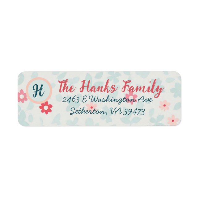 Floral Cute Pretty Address Return Label (Front)