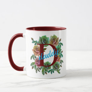 FLORAL DADDY CUSTOM LETTER MUG