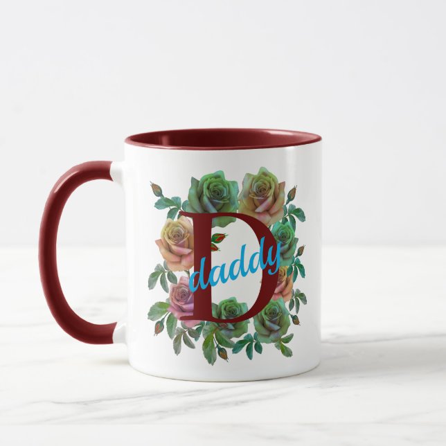 FLORAL DADDY CUSTOM LETTER MUG (Left)