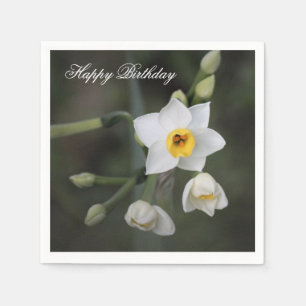 Floral Daffodil Birthday Napkin
