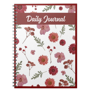 Floral Daily Journal, Pretty Flower Notebook