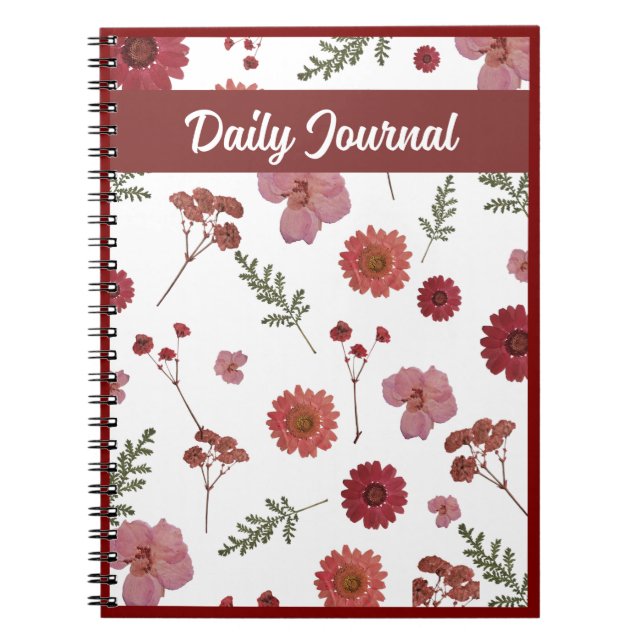 Floral Daily Journal, Pretty Flower Notebook   (Front)