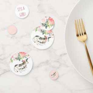 Floral Dairy Cow Baby Shower Confetti Decorations