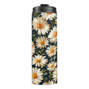 Floral Daisies Pattern Digital Art Design Thermal Tumbler