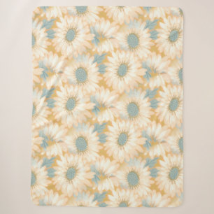 Floral Daisies Sherpa Blanket