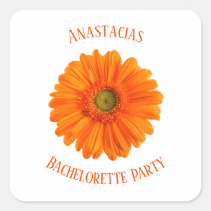 Floral Daisy Bachelorette Party personalised Square Sticker