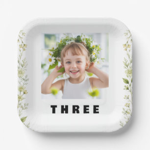 Floral Daisy Birthday Paper Plates