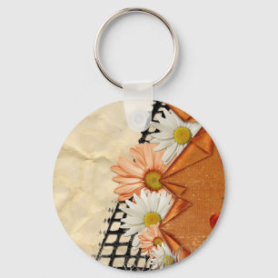 Floral Daisy Blossoms Destiny Gardens Key Ring