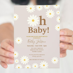 Floral Daisy Bohemian Baby Shower  Invitation