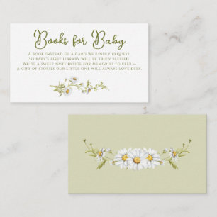 Floral Daisy Botanical Baby Shower Books For Baby Enclosure Card