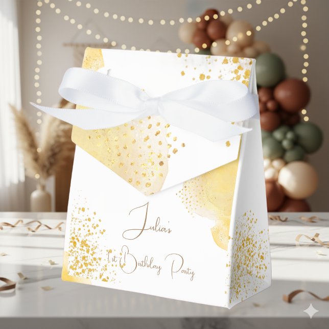 Floral daisy first Birthday Favour Box (Creator Uploaded)