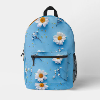 Floral Daisy Pattern blue Print Cut Sew Bag