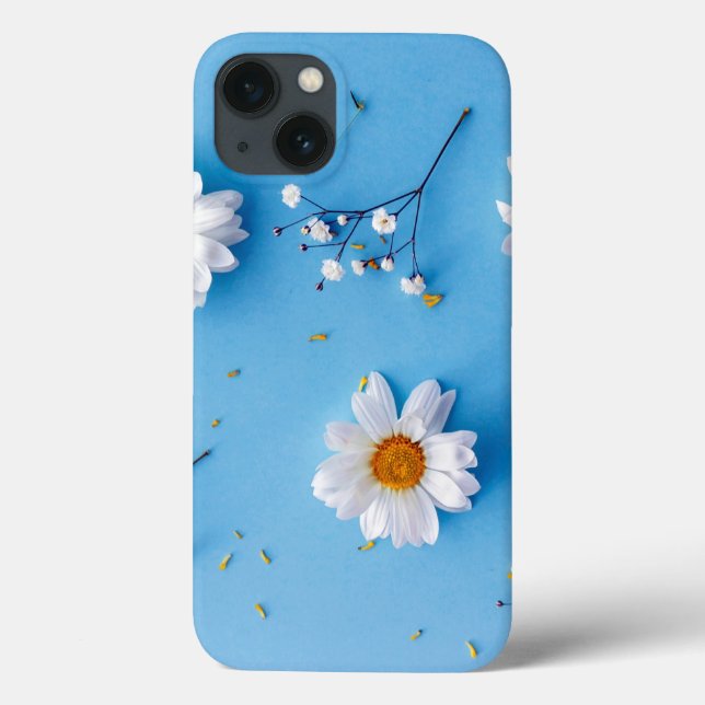 Floral Daisy Pattern - Light Blue Case-Mate iPhone Case (Back)