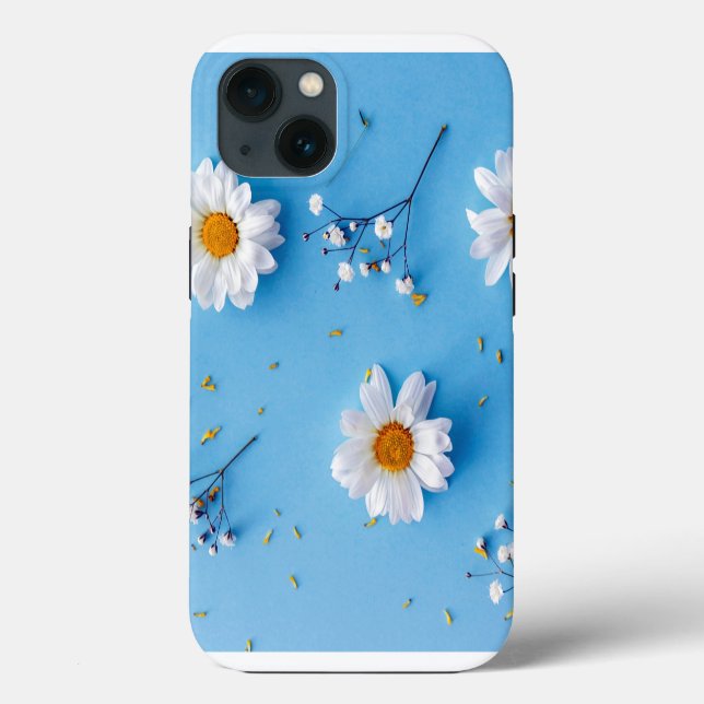 Floral Daisy Pattern - Light Blue Case-Mate iPhone Case (Back)