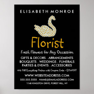 Floral Daisy Swan, Floristry Advertising Poster
