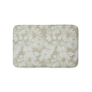 Floral Daisy Velvety Cream Texture Bath Mat