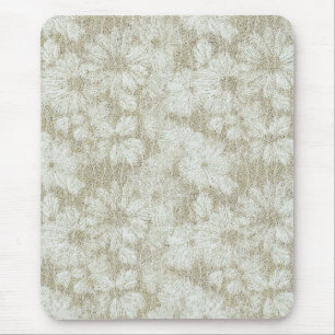 Floral Daisy Velvety Cream Texture Mouse Pad