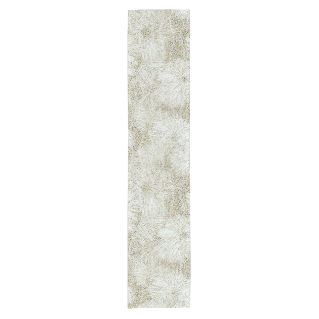 Floral Daisy Velvety Cream Texture Short Table Runner (Front)