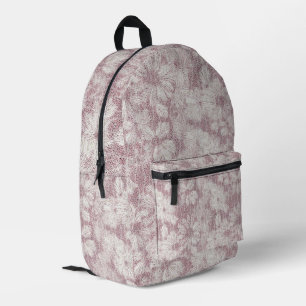 Floral Daisy Velvety Dusty Pink Printed Backpack
