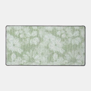 Floral Daisy Velvety LIme Green Desk Mat