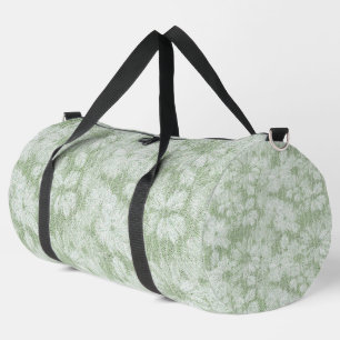 Floral Daisy Velvety LIme Green Duffle Bag