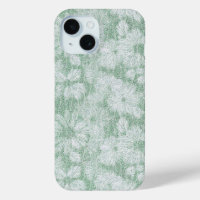 Floral Daisy Velvety Mint Green