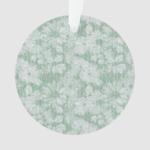 Floral Daisy Velvety Mint Green Ornament