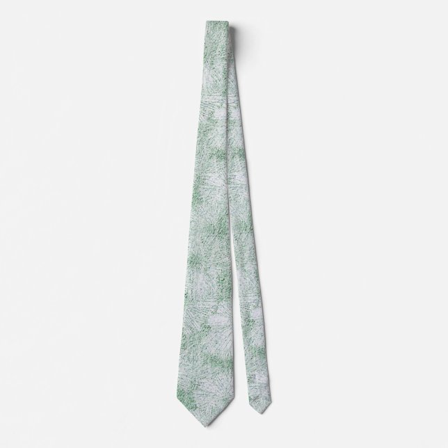 Floral Daisy Velvety Mint Green  Tie (Front)
