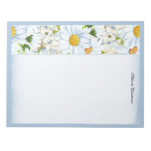 Floral Daisy Vintage Dusty Blue Watercolor Name 