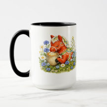 Floral Dala Horse Coffee Lover Art | Scandinavian