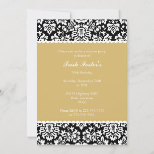 Floral Damask Birthday Invitation