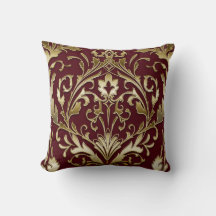 Floral damask burgundy and gold, elegant, vintage 